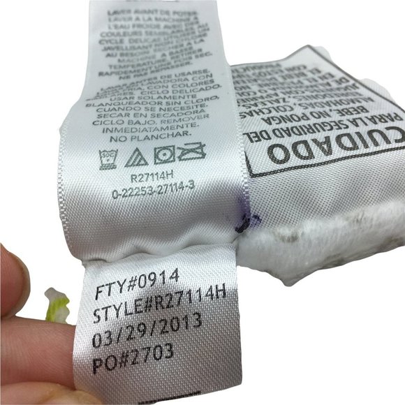 Carter's Precious Firsts Hippo Plush Lovey Lovie Security Blanket 13" x 13" - Picture 3 of 3